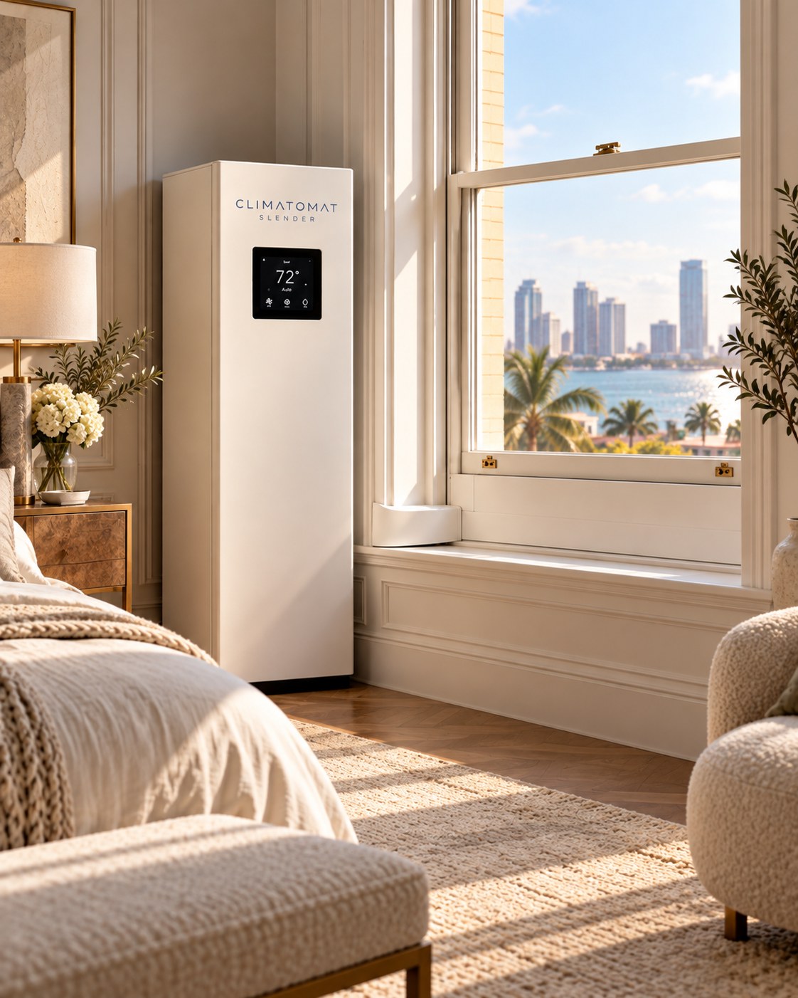 Bedroom in a Manhattan apartment with a Climatomat Slender
